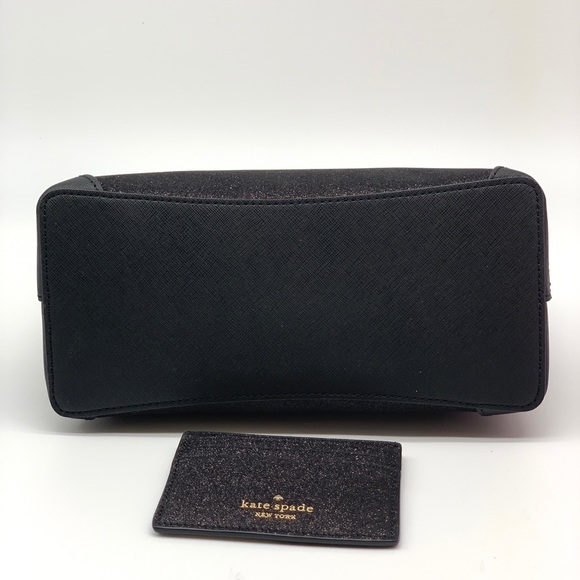 Kate Spade Shimmy Satchel & Card Holder Set Black - Picture 4 of 11